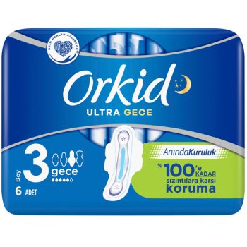 Orkid Ultra Hijyenik Ped Gece 6'lı